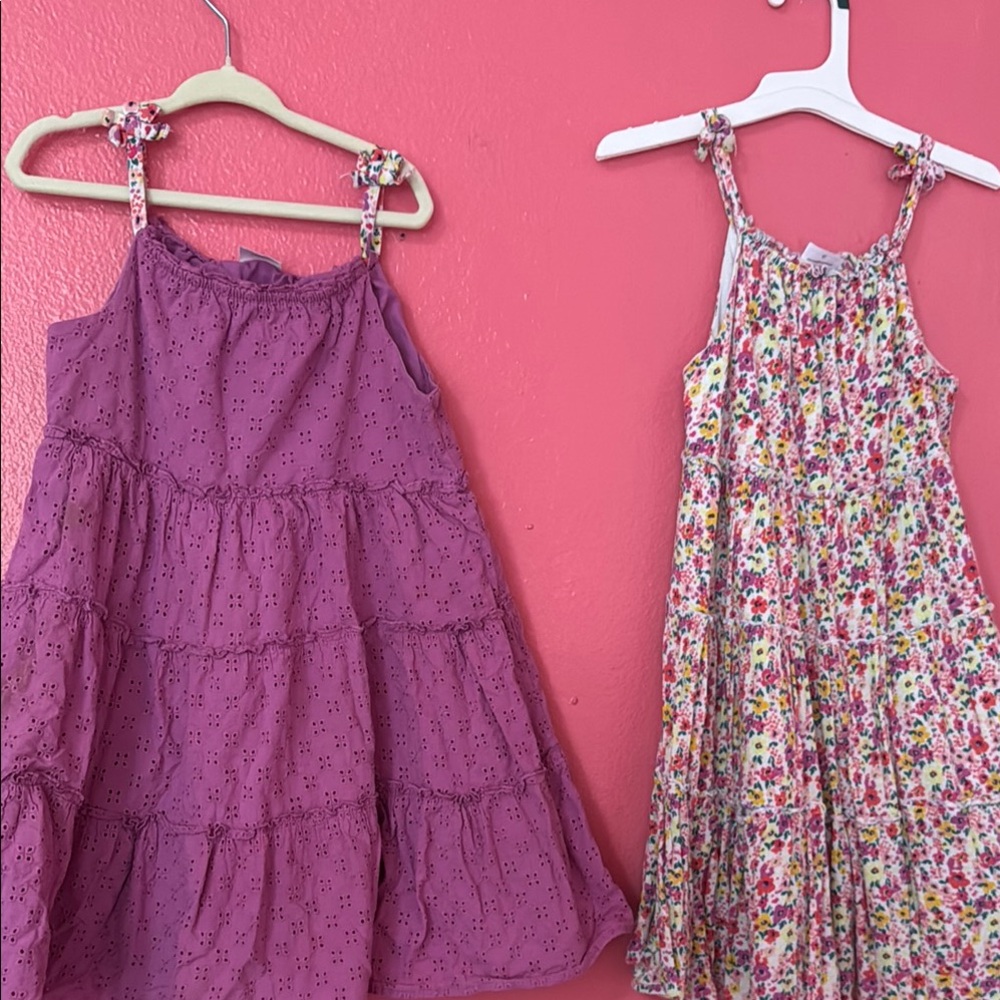 Wonder Nation Purple and Floral Kids Dress Set double layered thick material